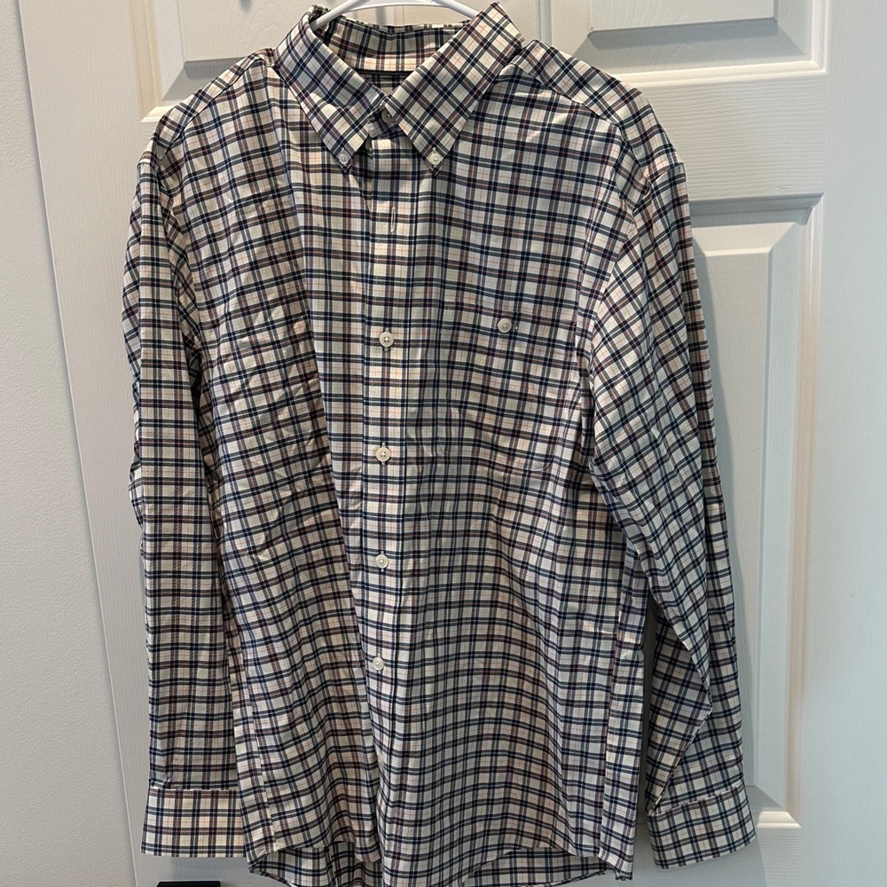 Orvis Blue and White Checkered Casual Shirt